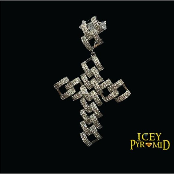Cross Pendant , Iced Out Jewelry, Hip Hop Pendant, Letter Pendant, Customized Pe - Picture 1 of 2